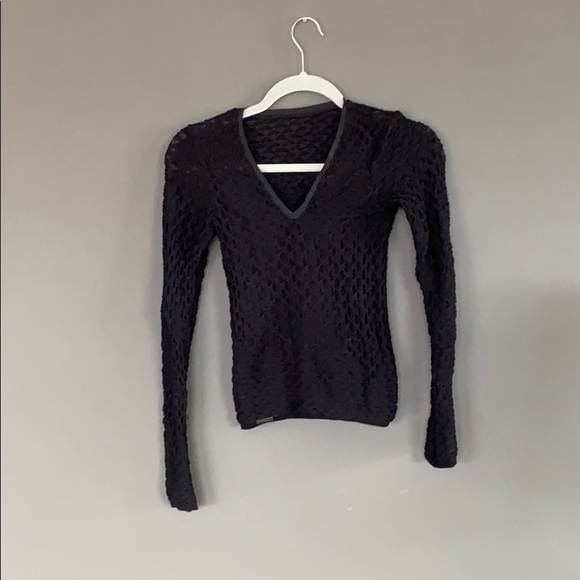 Sheer black top great under a blazer or on its own - Picture 4 of 7